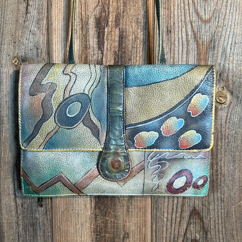 Anuschka Leather Cross Body Organizer Bag
